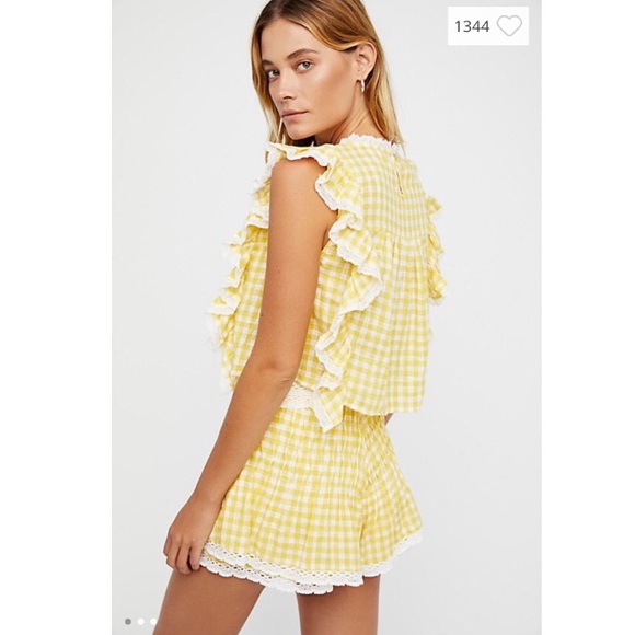 Free People The Tessa Shorts Set Sunkist Combo - Picture 2 of 4